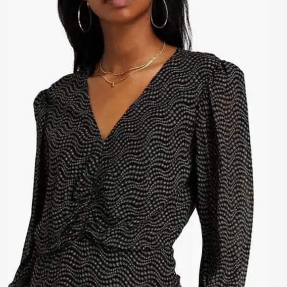 ba&sh Little Ruched Printed Georgette Mini Dress - Picture 3 of 16